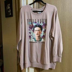 Frida Khalo long sleeve blush sweatshirt